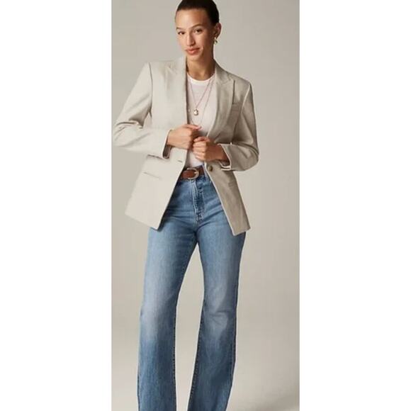 J Crew Alexandra Blazer 2 P2 2P White NWT Jacket Stretch Linen Prep CI487 J.Crew - Picture 2 of 5